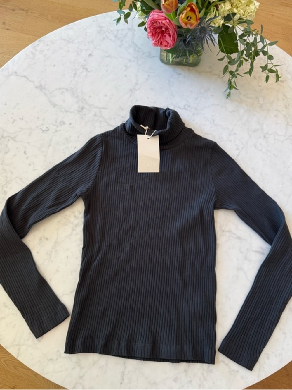ZARA Ribbed Turtleneck Sweater – Charcoal– Size 13/14 (164 cm)